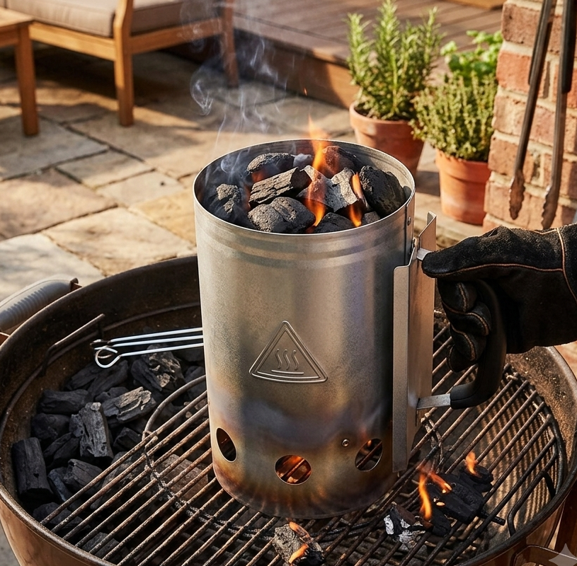 Paradiso Charcoal Starter Woodn Handle26.5cm