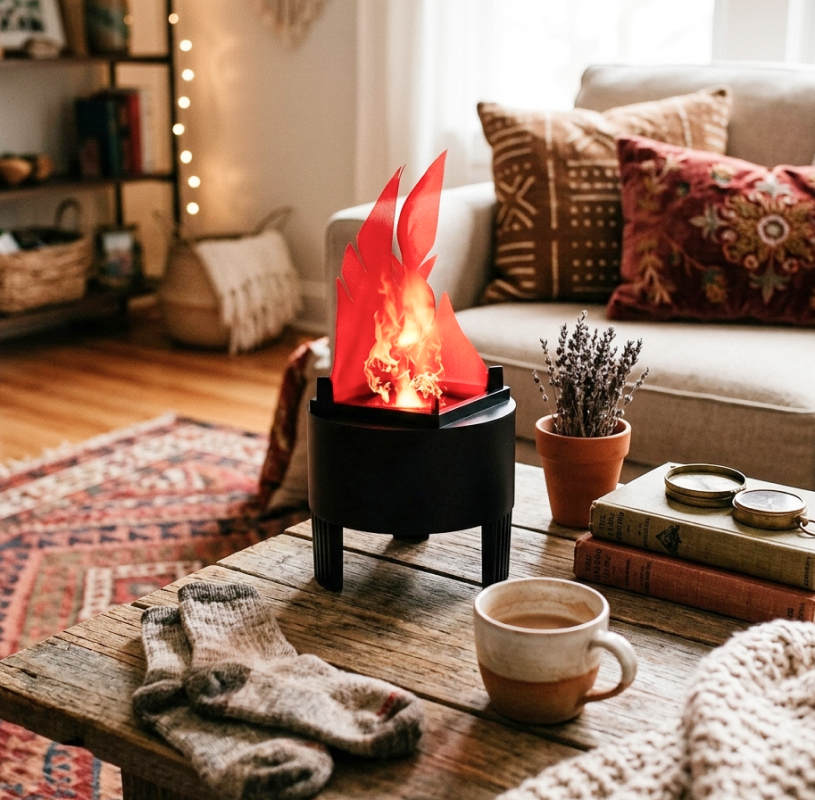 WIHQIBVCE LED Fake Fire Lamp